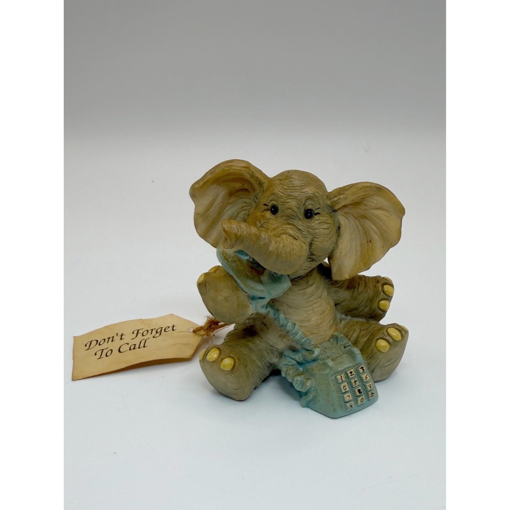 Vintage 1996 Roman Inc Forget Me Knots Elephant Telephone Figurine Evelyn